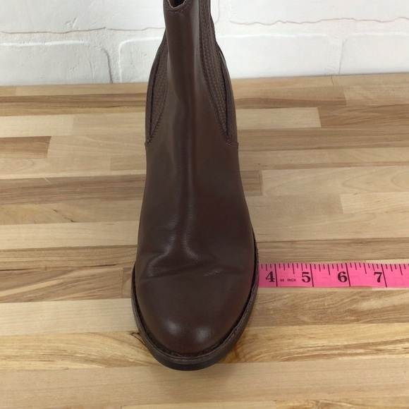 UGG maroon brown leather ankle boots chunky heeled booties rodeo southwestern 6 - Picture 13 of 15